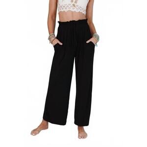 NEW THREE BIRD NEST forever comfy drawstring wide leg pants in black